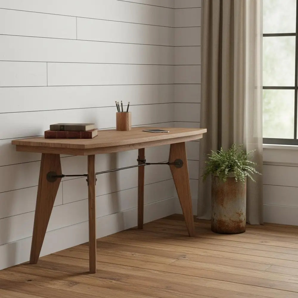 63" Natural Reclaimed Wood Writing Desk - NOBLE HOME INTERIORS