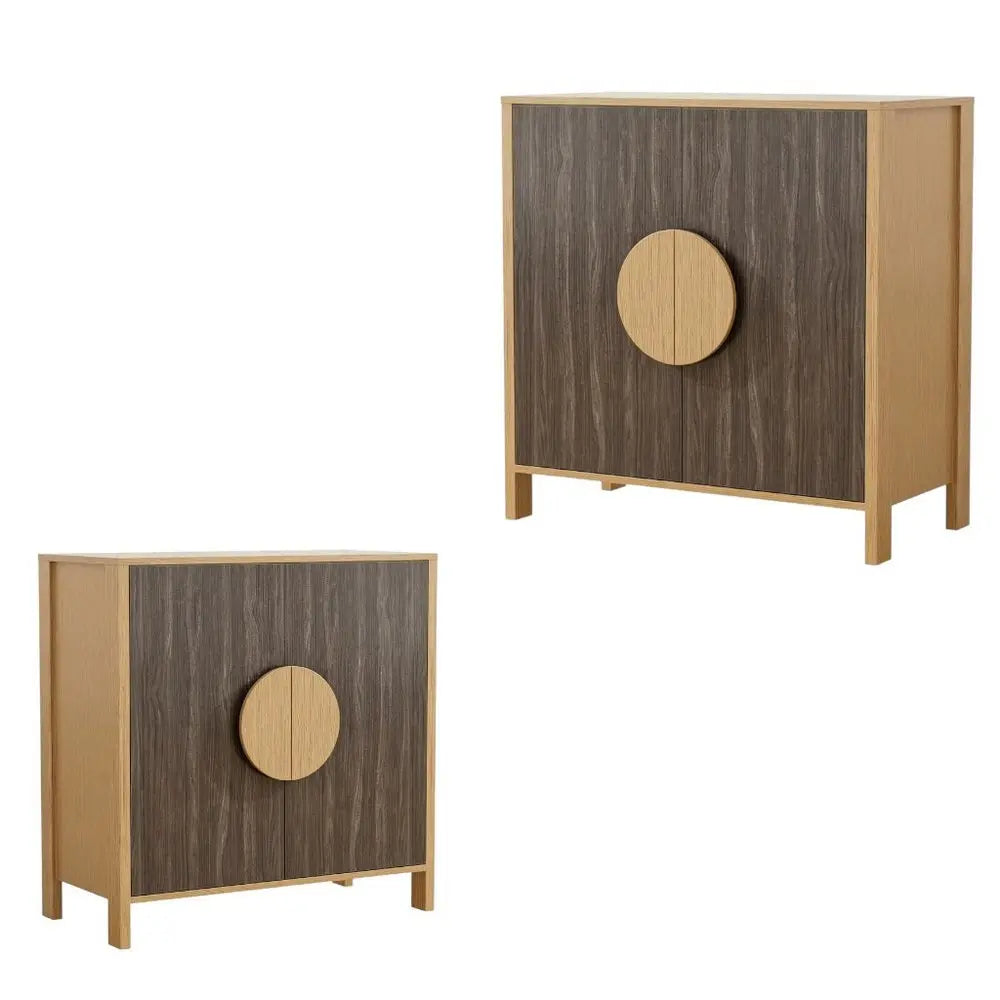 63" Sepia Solid Wood Console Accent Cabinet With Two Doors - NOVA HOME FURNITURE