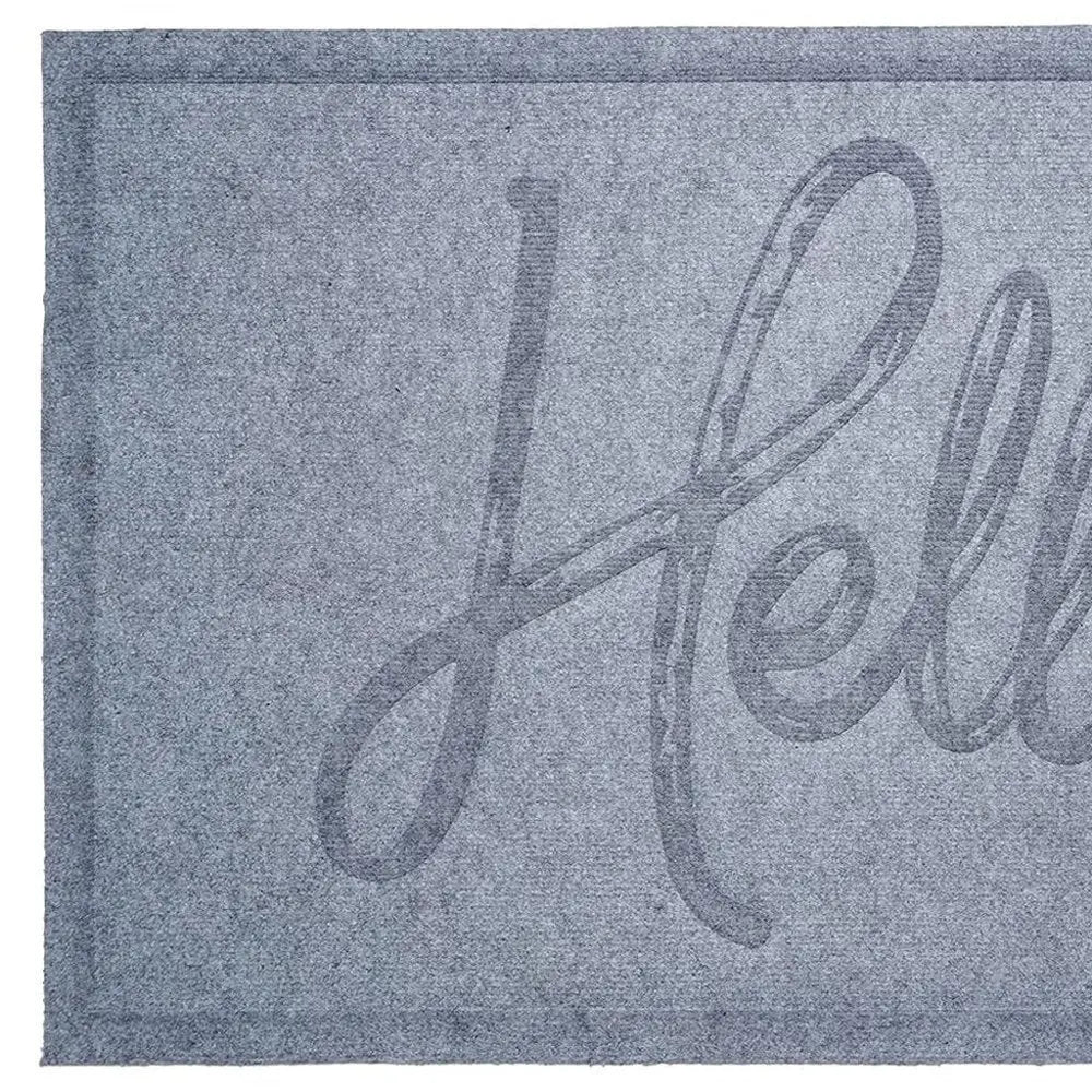24" X 36" Gray Hello Outdoor Polypropylene Door Mat HomeRoots