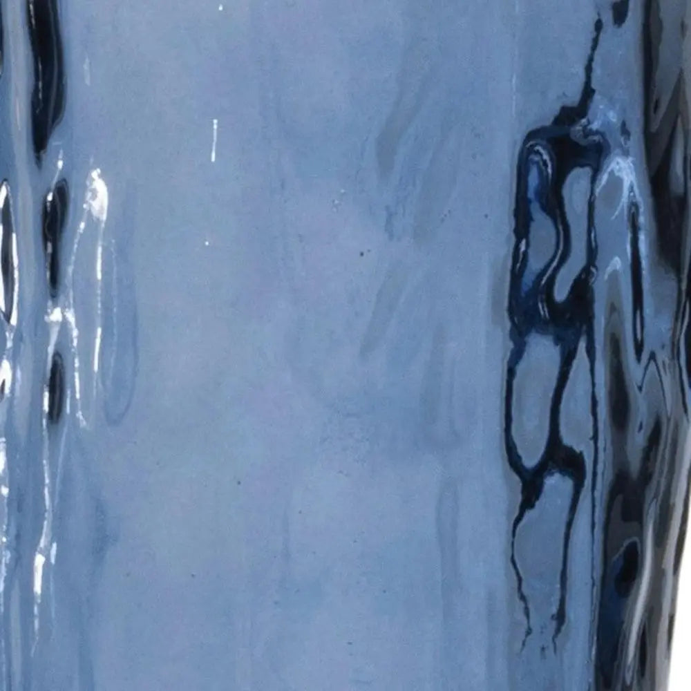 Set of Two Blue Wavy Glass Table Vase HomeRoots