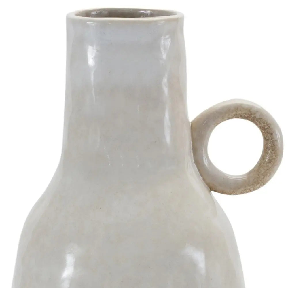 11" Gray And White Round Ceramic Table Vase HomeRoots