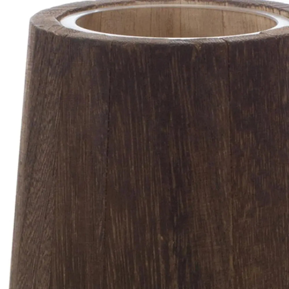 Set of Two Brown And Clear Round Glass Table Vase HomeRoots