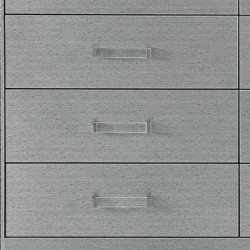 62" Silver Wood Six Drawer Double Dresser HomeRoots