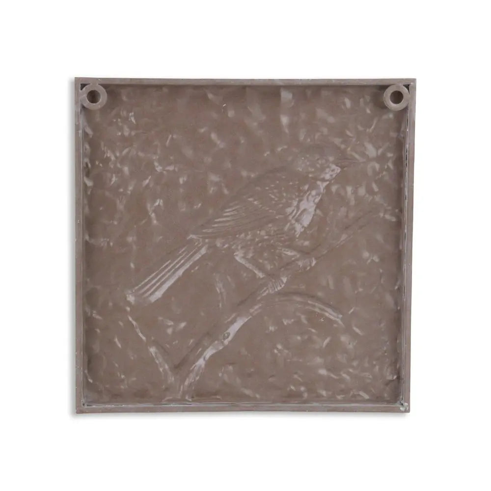 10" X 10" White Bird Metal Square Hanging Wall Decor HomeRoots