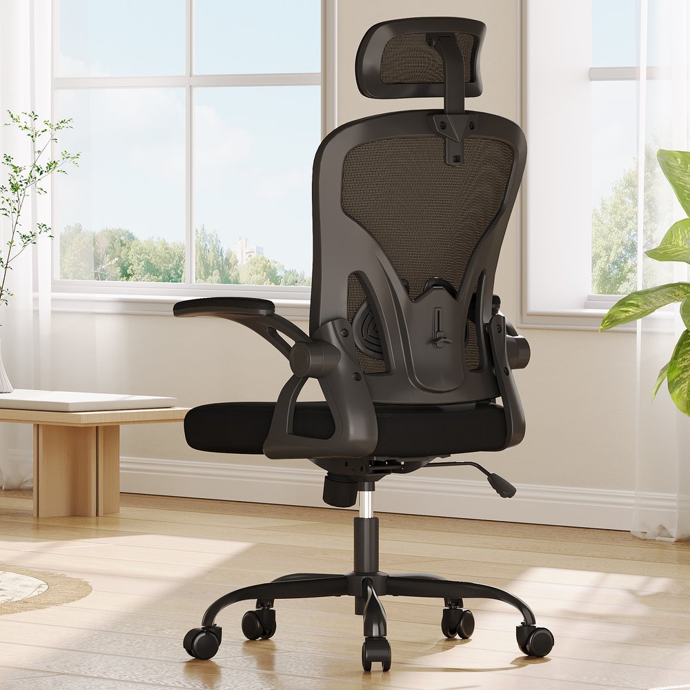 Black Adjustable Height Swivel Rolling Office Chair