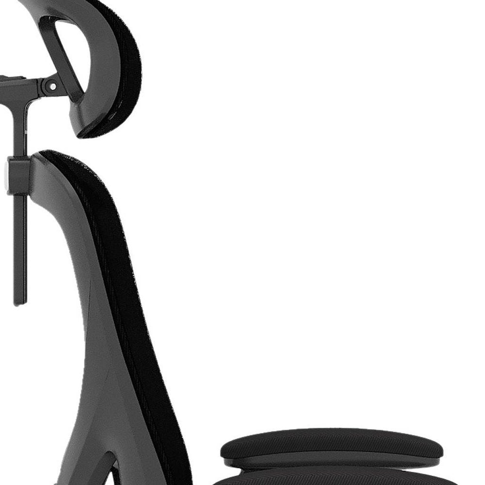 Silla de oficina giratoria con ruedas y altura ajustable, color negro