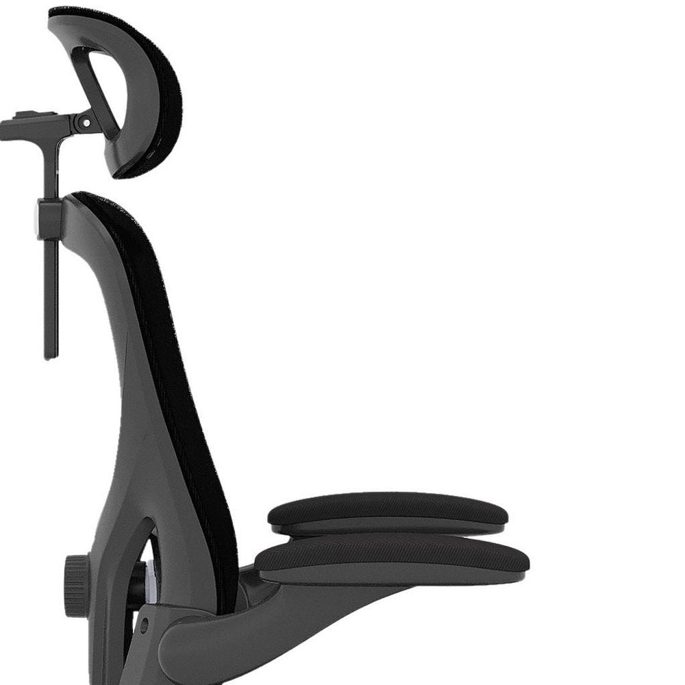 Silla de oficina giratoria con ruedas y altura ajustable, color negro