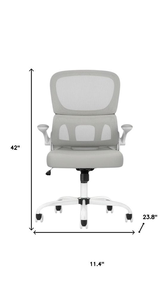 Silla giratoria para juegos con ruedas y altura ajustable de color gris
