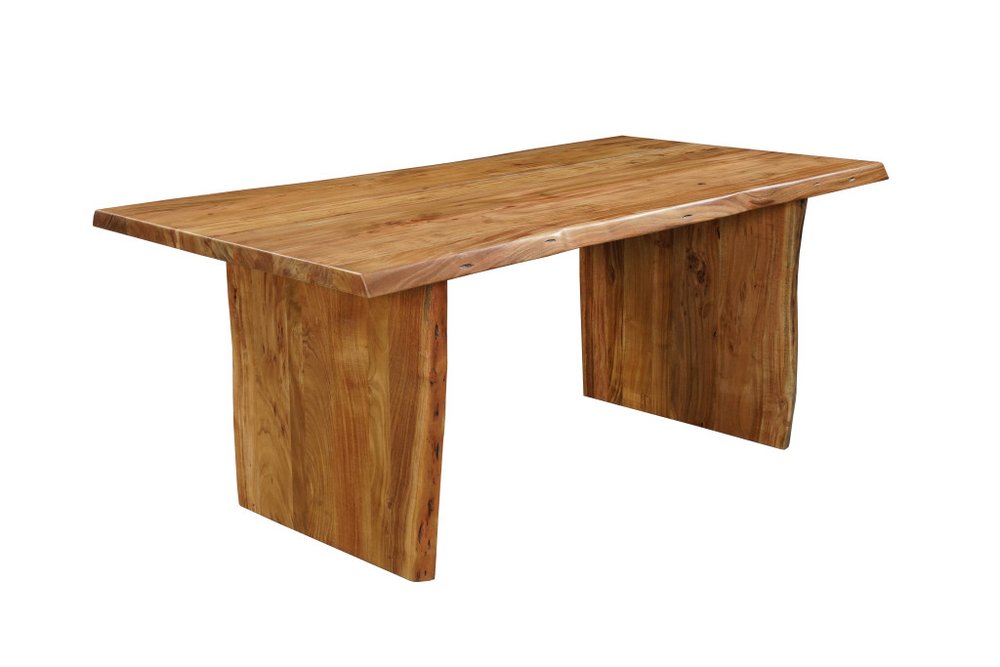 Seven Piece Brown Solid Wood Dining Set with Six Chairs - NOVA HOME FURNITURE