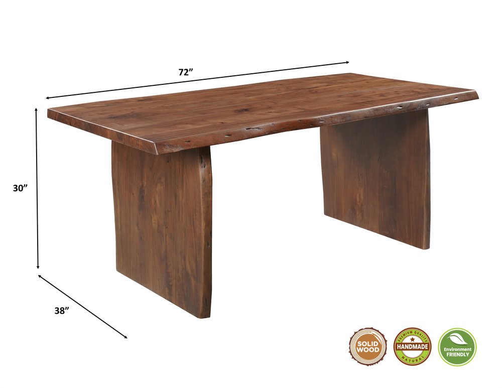 Seven Piece Brown Solid Wood Dining Set with Six Chairs - NOVA HOME FURNITURE