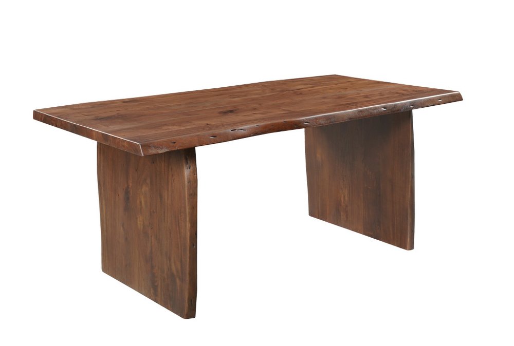 Seven Piece Brown Solid Wood Dining Set with Six Chairs - NOVA HOME FURNITURE