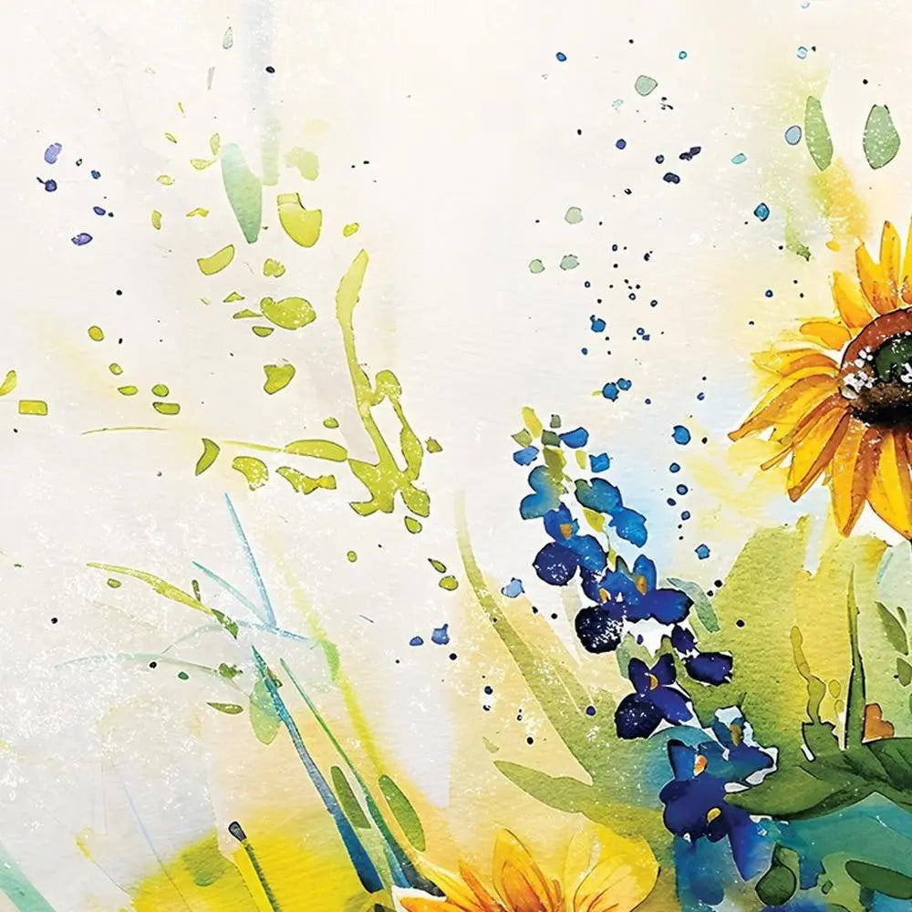 11" X 36" White Yellow And Blue Flower Floral Wood Hanging Wall Decor HomeRoots