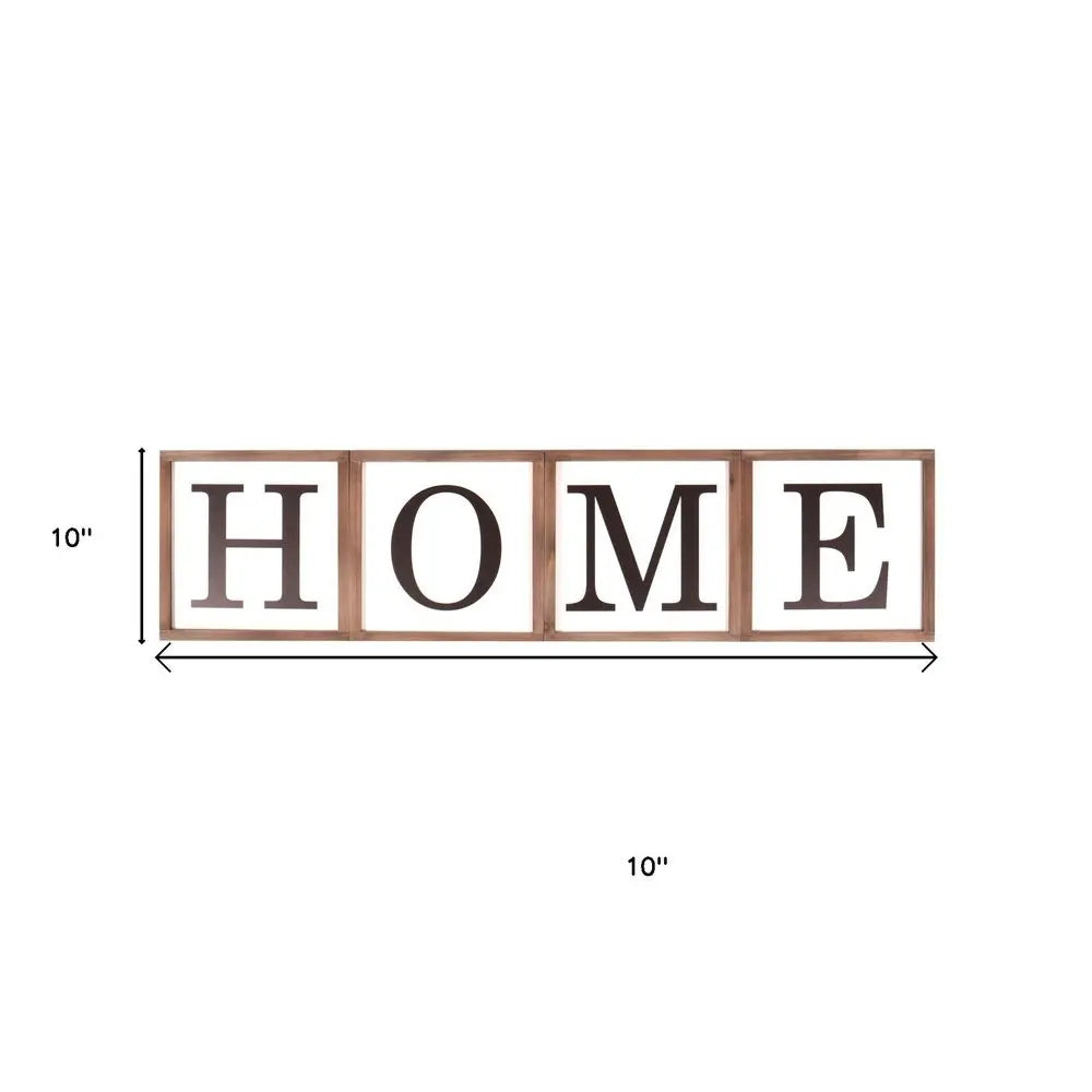 10" X 10" White Red And Black Home/ Love Wood Wall Decor HomeRoots