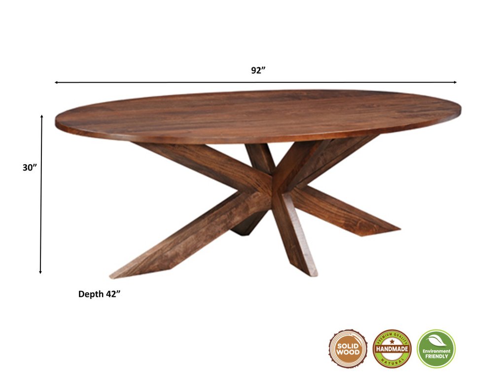 Seven Piece Brown Solid Wood Dining Set with Six Chairs - NOVA HOME FURNITURE