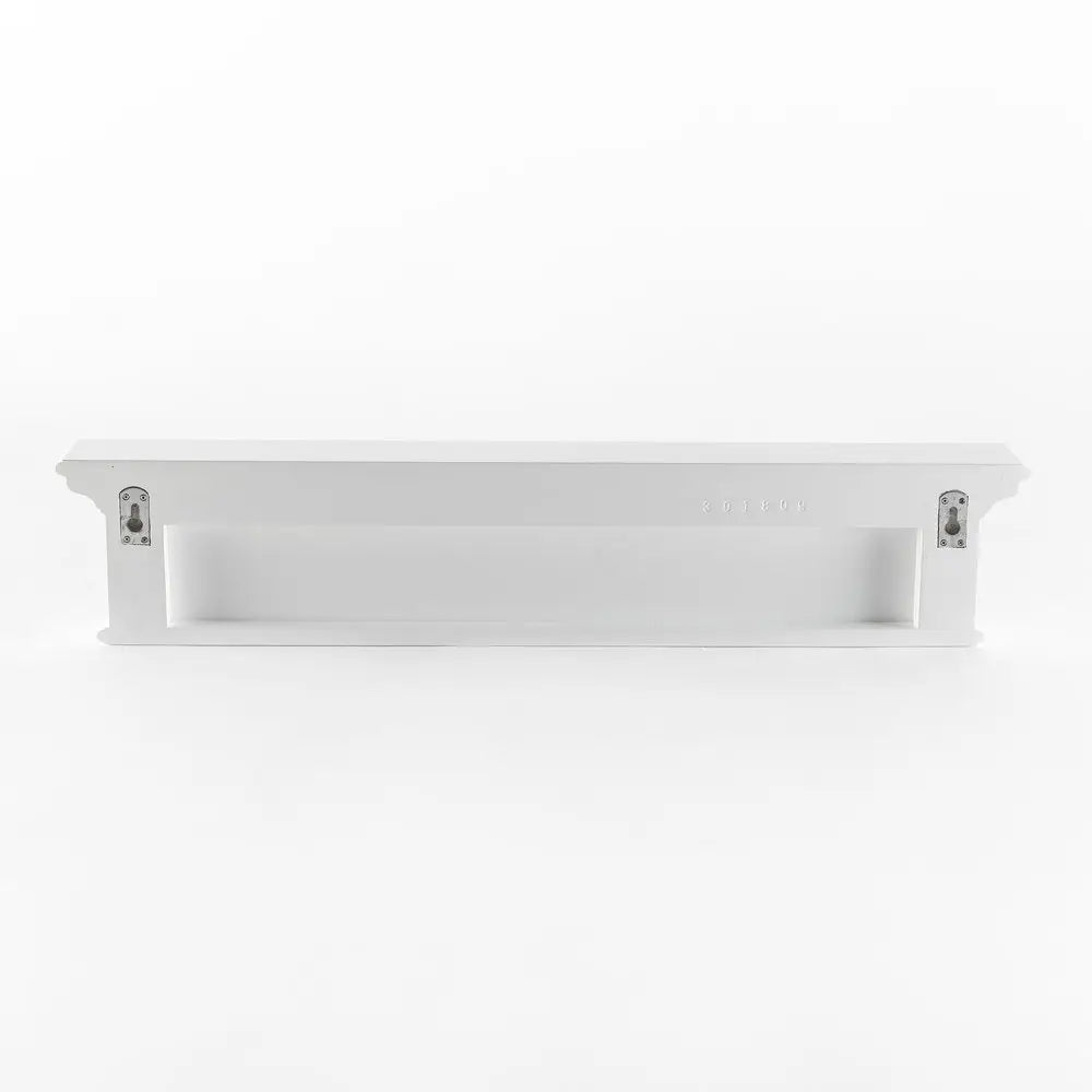 39" White Solid Wood Six Hook Wall Mount Coat Rack HomeRoots