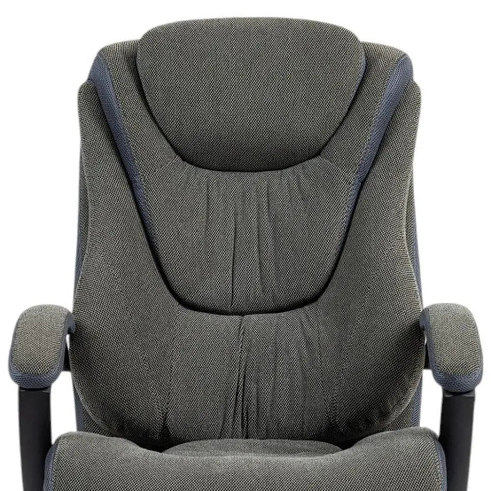 Set of Two Gray and Black Adjustable Height Swivel Rolling Executive Office Chair HomeRoots