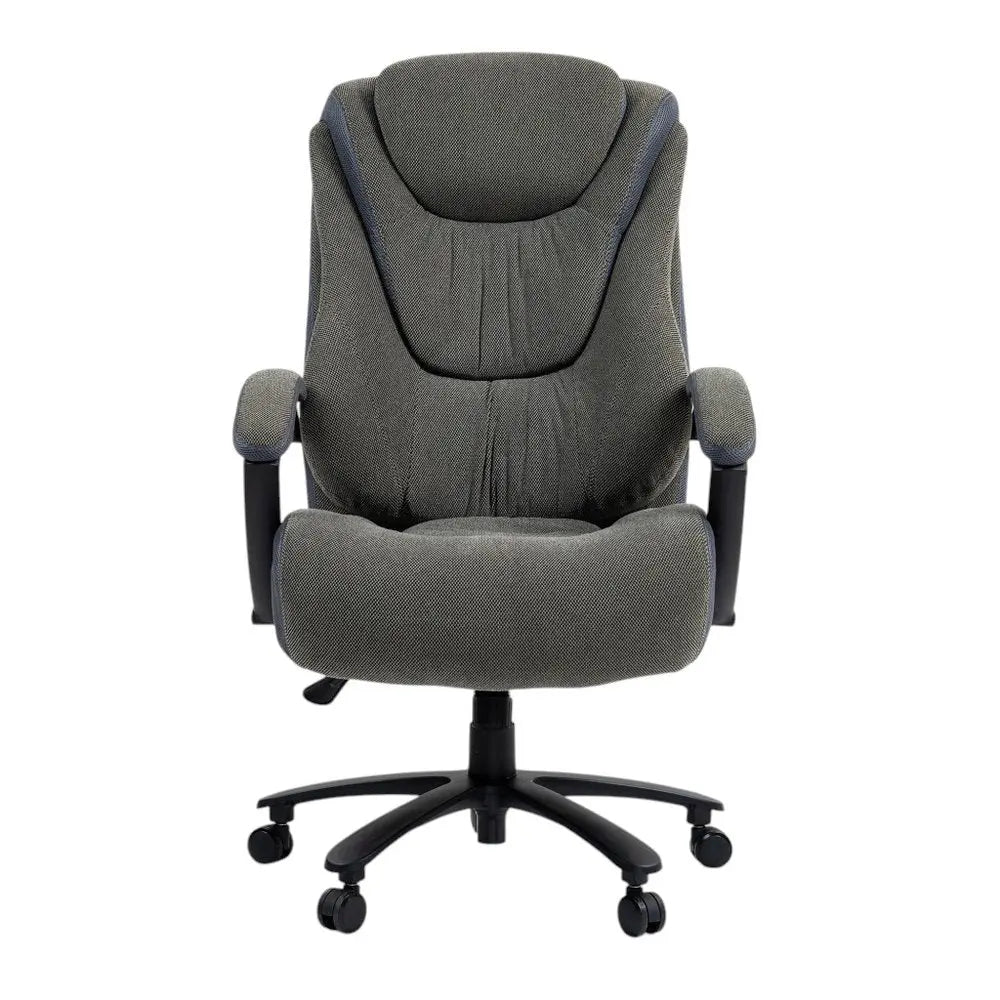 Set of Two Gray and Black Adjustable Height Swivel Rolling Executive Office Chair HomeRoots