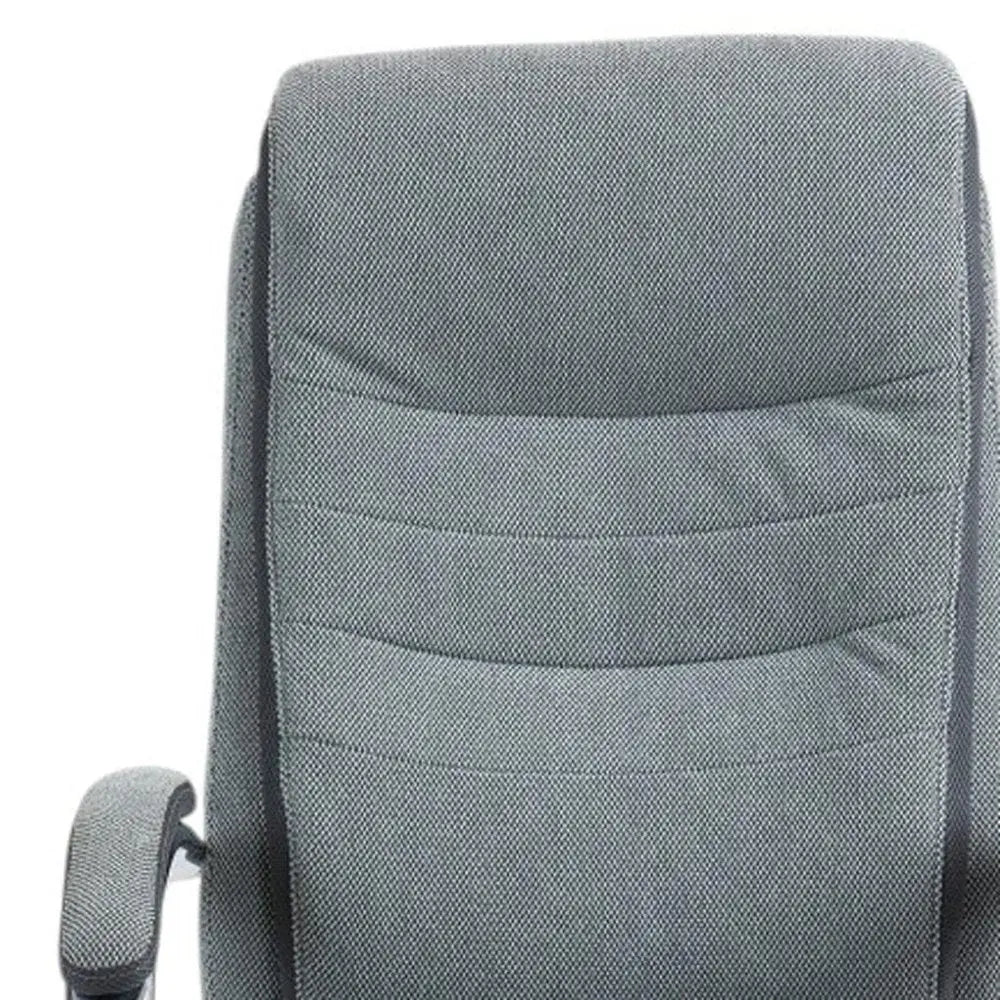 Gray and Silver Adjustable Height Swivel Rolling Executive Office Chair HomeRoots