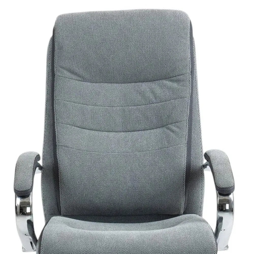 Gray and Silver Adjustable Height Swivel Rolling Executive Office Chair HomeRoots