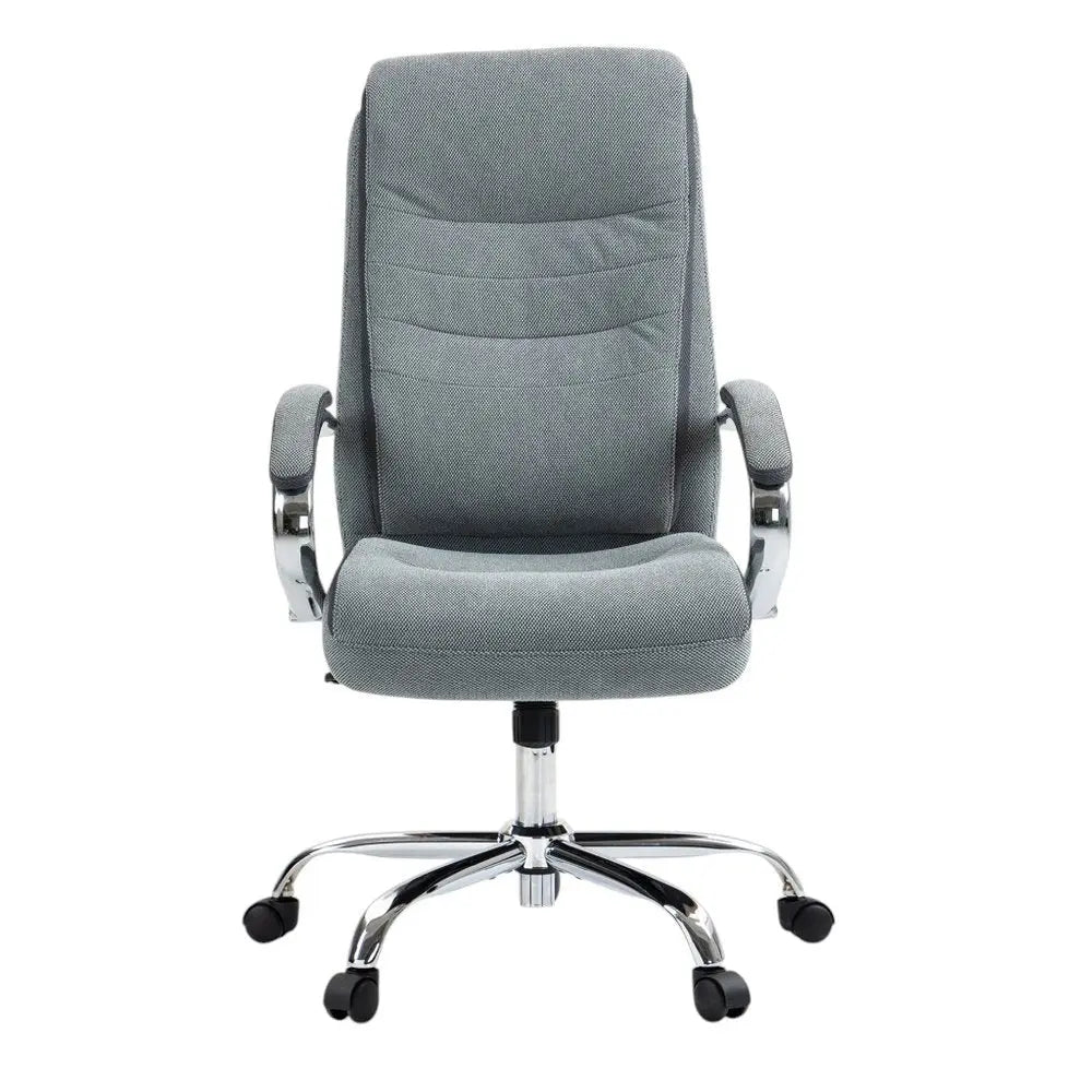Gray and Silver Adjustable Height Swivel Rolling Executive Office Chair HomeRoots