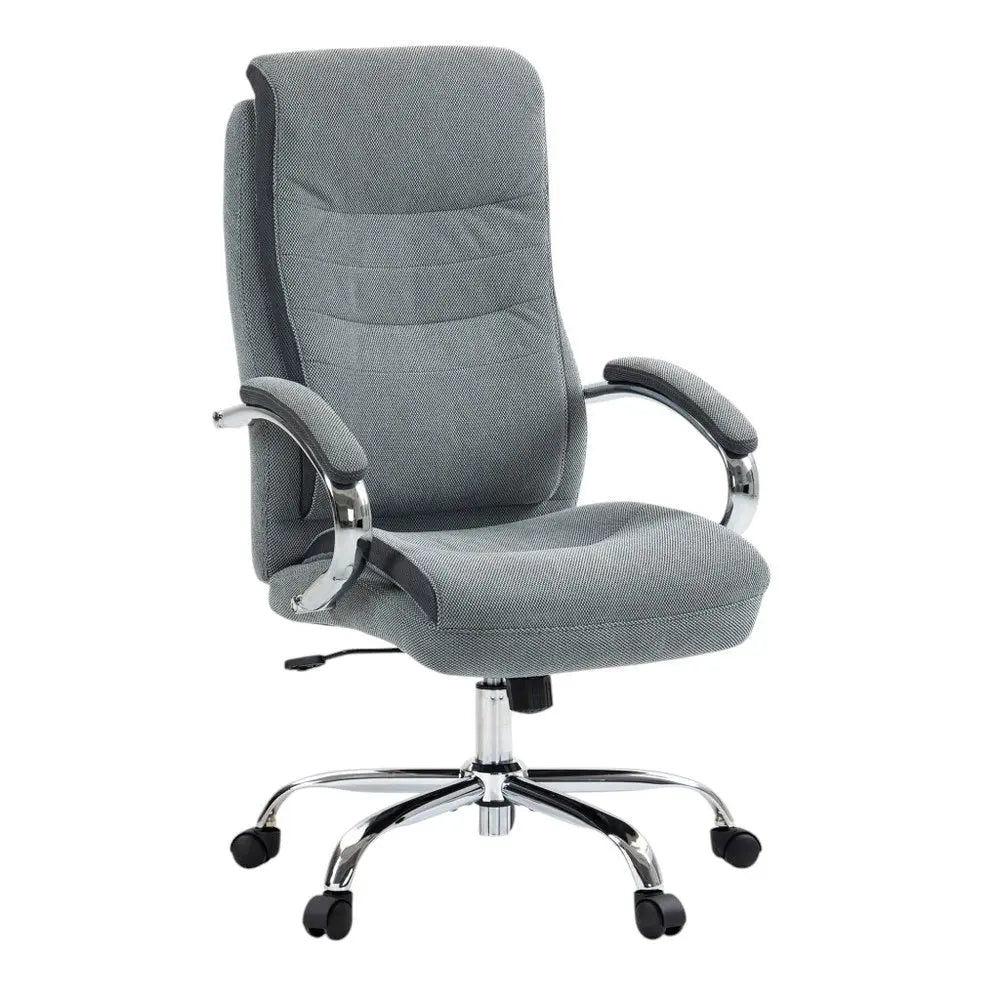 Gray and Silver Adjustable Height Swivel Rolling Executive Office Chair HomeRoots