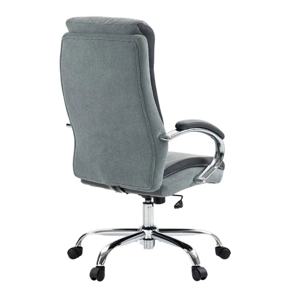 Gray and Silver Adjustable Height Swivel Rolling Executive Office Chair HomeRoots