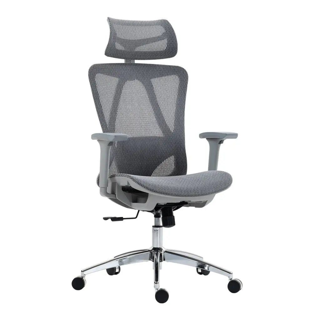 Gray and Silver Adjustable Height Swivel Rolling Office Chair HomeRoots