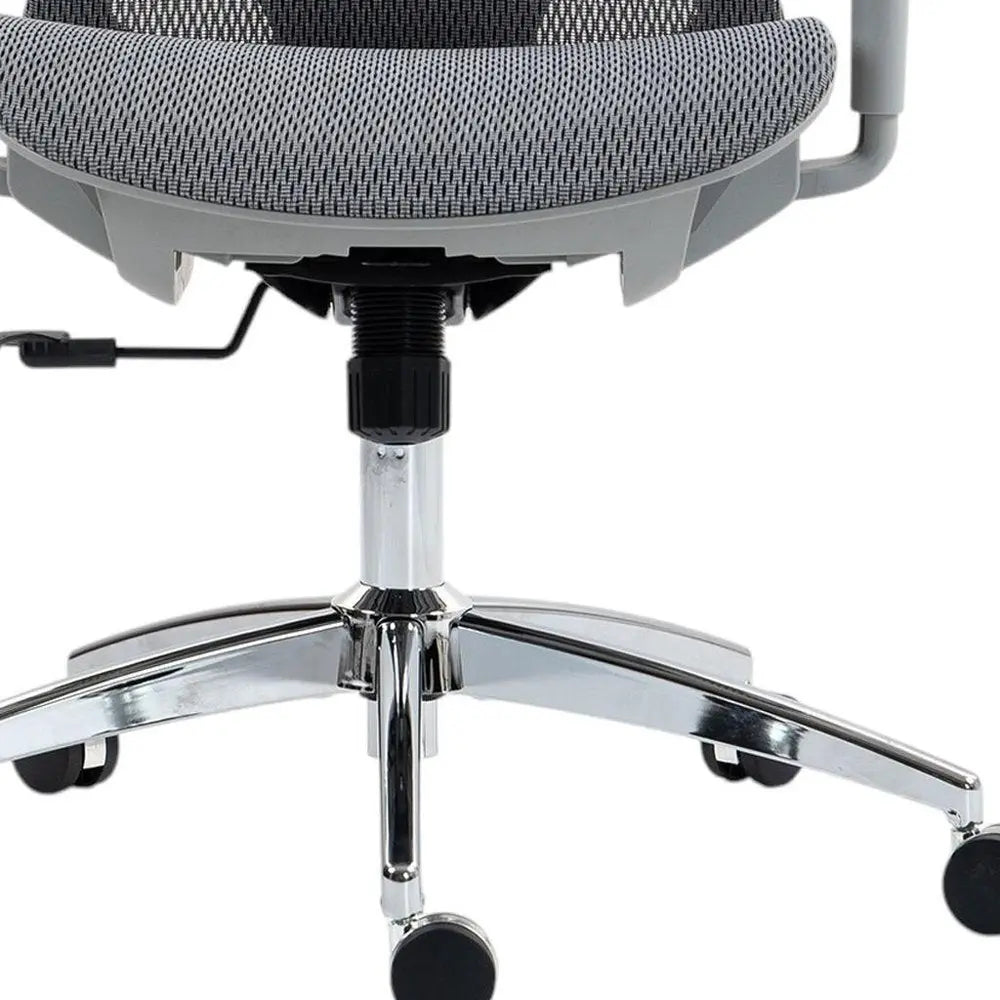 Gray and Silver Adjustable Height Swivel Rolling Office Chair HomeRoots