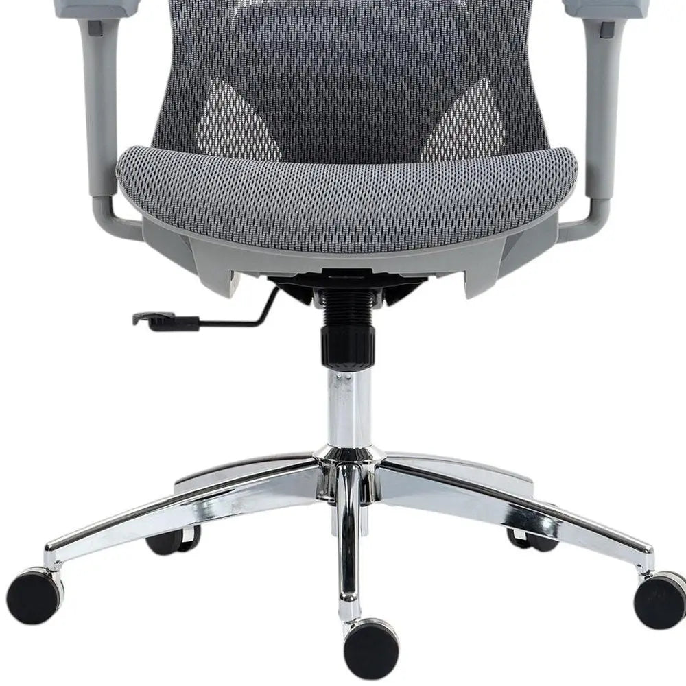Gray and Silver Adjustable Height Swivel Rolling Office Chair HomeRoots