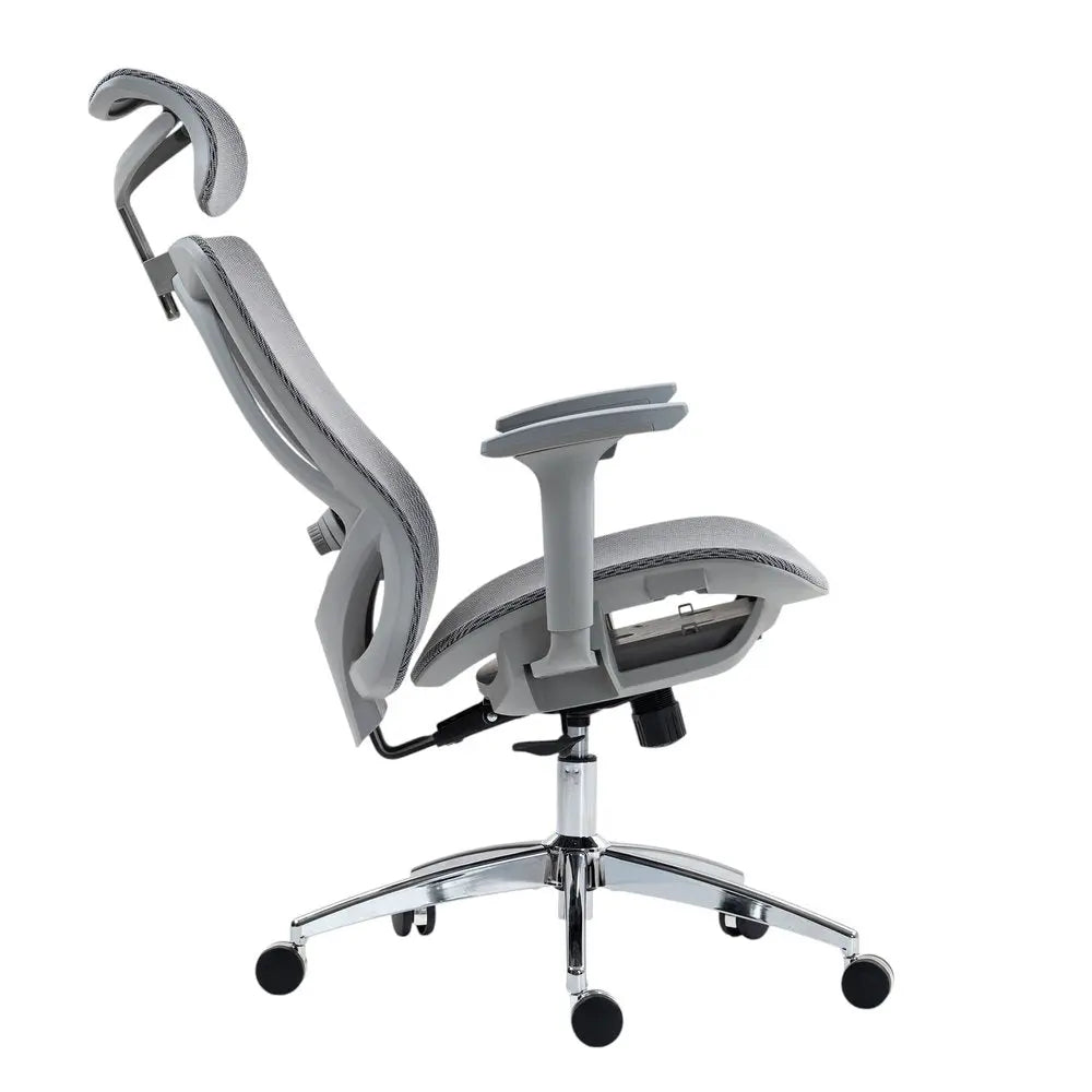 Gray and Silver Adjustable Height Swivel Rolling Office Chair HomeRoots