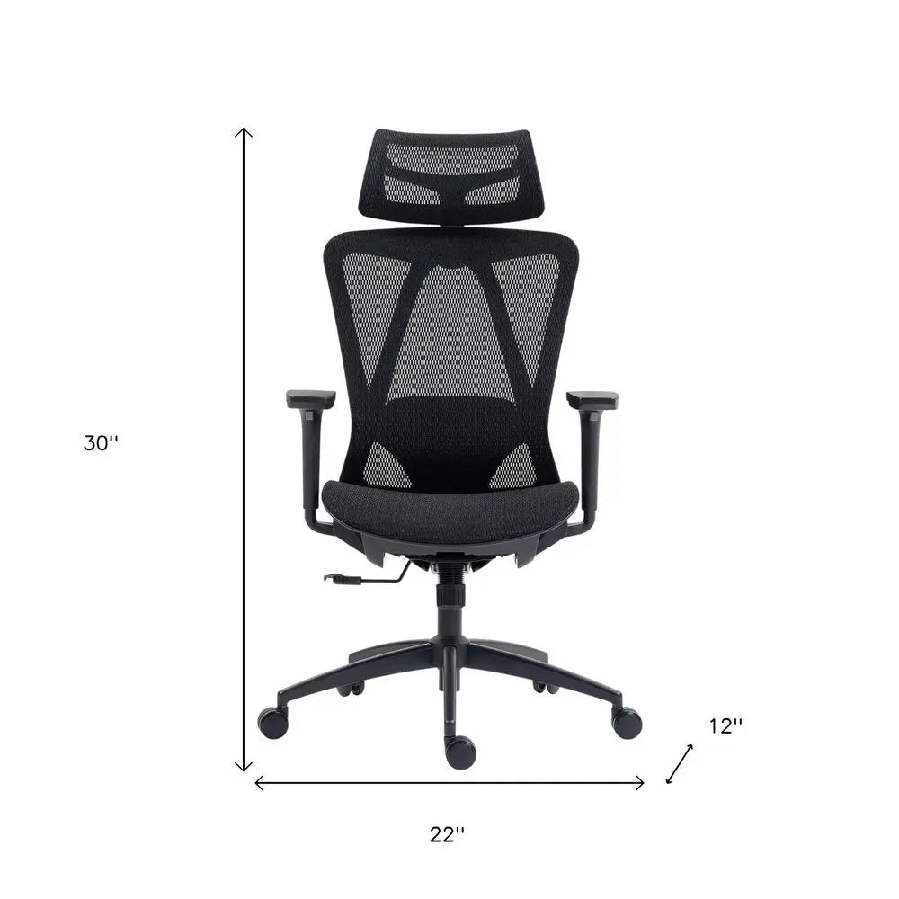 Black Adjustable Height Swivel Rolling Office Chair HomeRoots