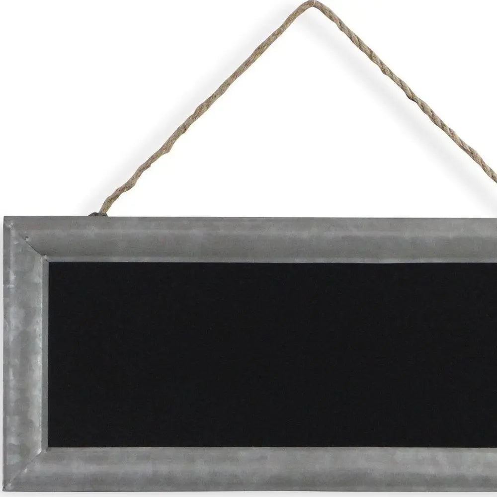 10" X 22" Gray Metal Hanging Chalkboard HomeRoots