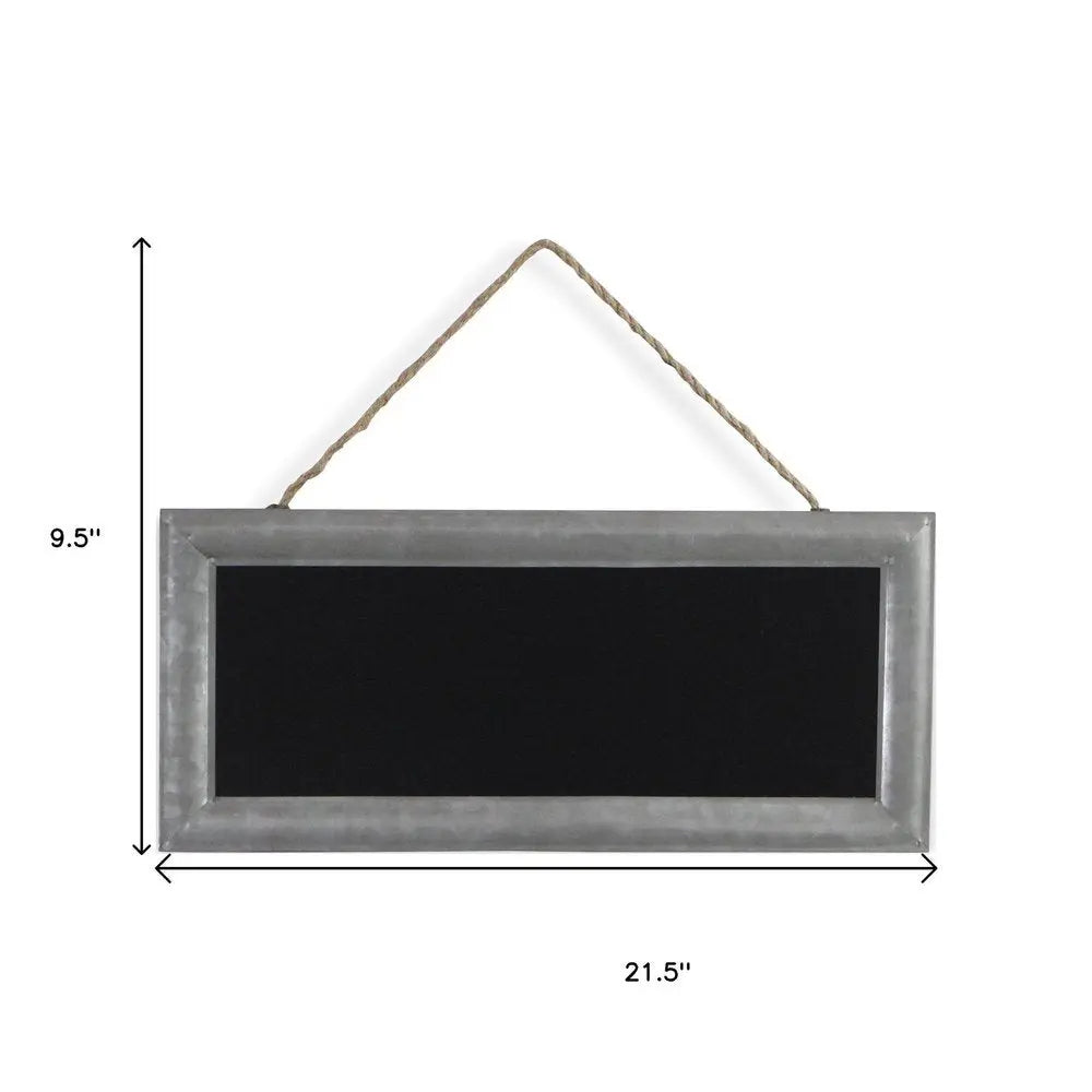 10" X 22" Gray Metal Hanging Chalkboard HomeRoots