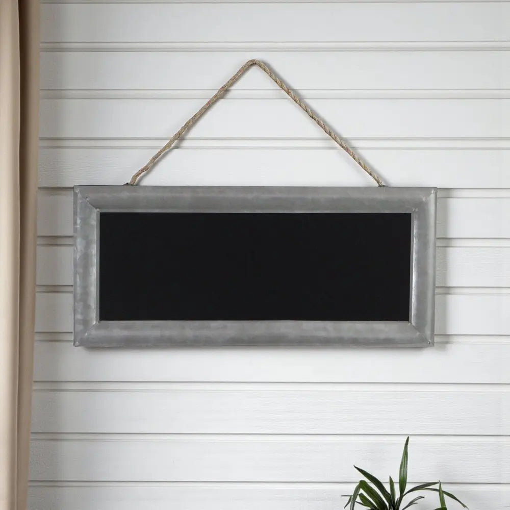 10" X 22" Gray Metal Hanging Chalkboard HomeRoots