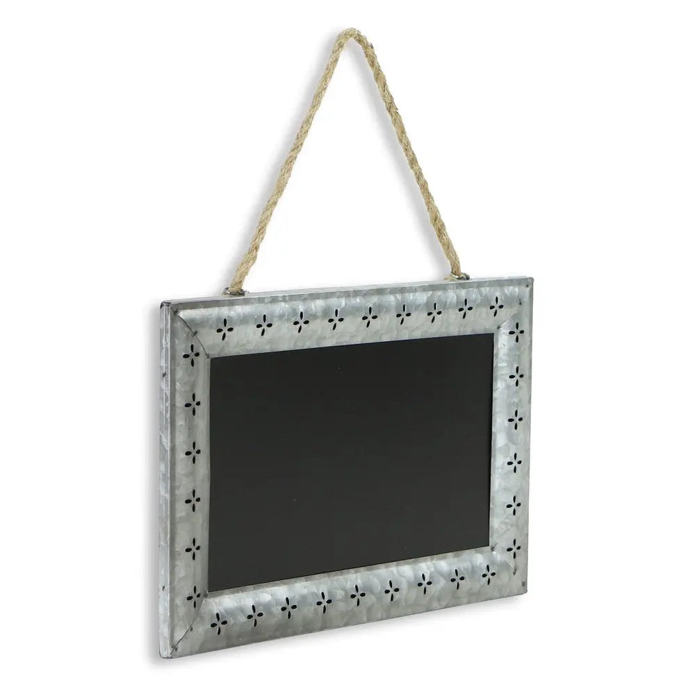 10" X 14" Gray Floral Metal Hanging Chalkboard HomeRoots