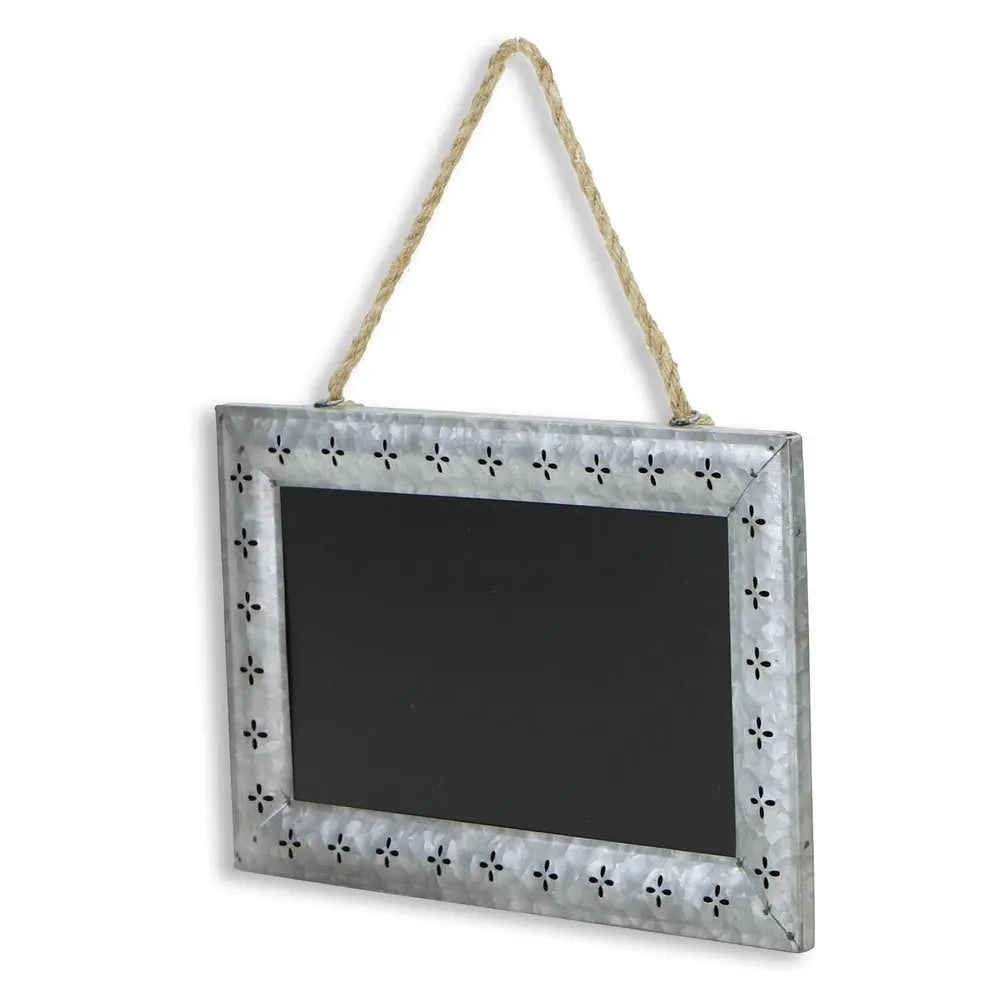 10" X 14" Gray Floral Metal Hanging Chalkboard HomeRoots