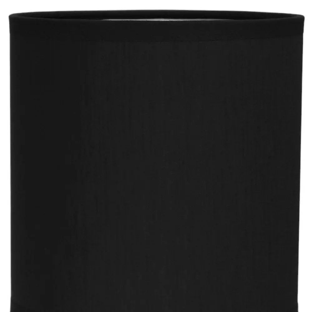 12" Black Metal Table Lamp LED With Black Drum Shade HomeRoots