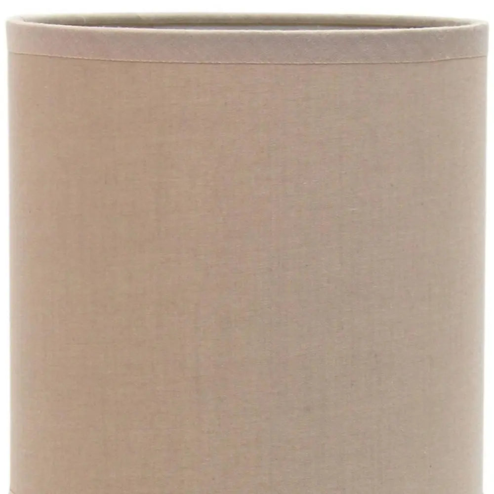 12" Silver Metal Table Lamp LED With Gray Drum Shade HomeRoots