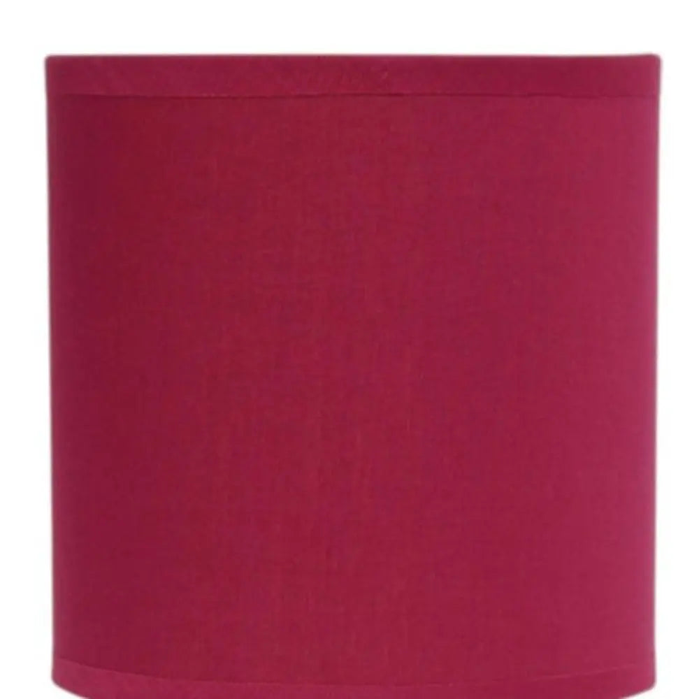 12" Silver Metal Table Lamp LED With Wine Drum Shade HomeRoots