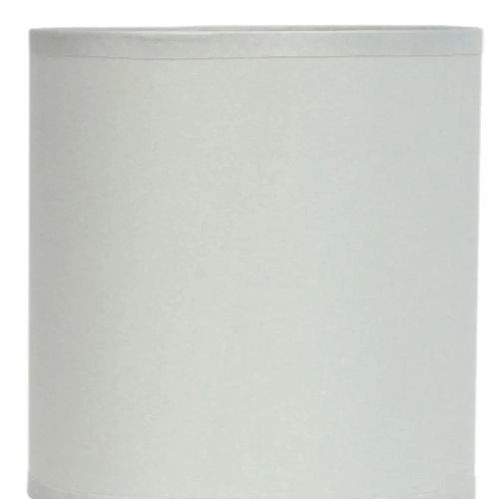 12" Silver Metal Table Lamp LED With Slate Gray Drum Shade HomeRoots