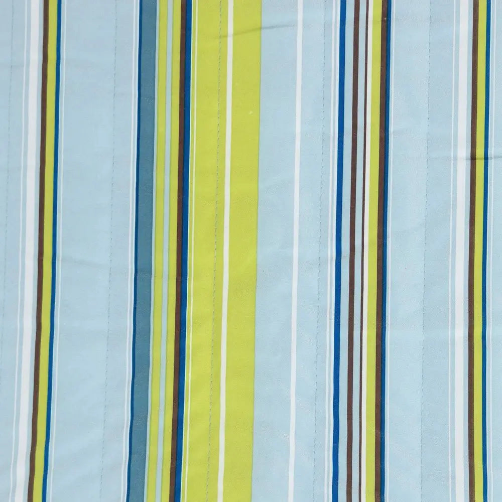 Aqua And Lime Green Striped Double Hammock HomeRoots