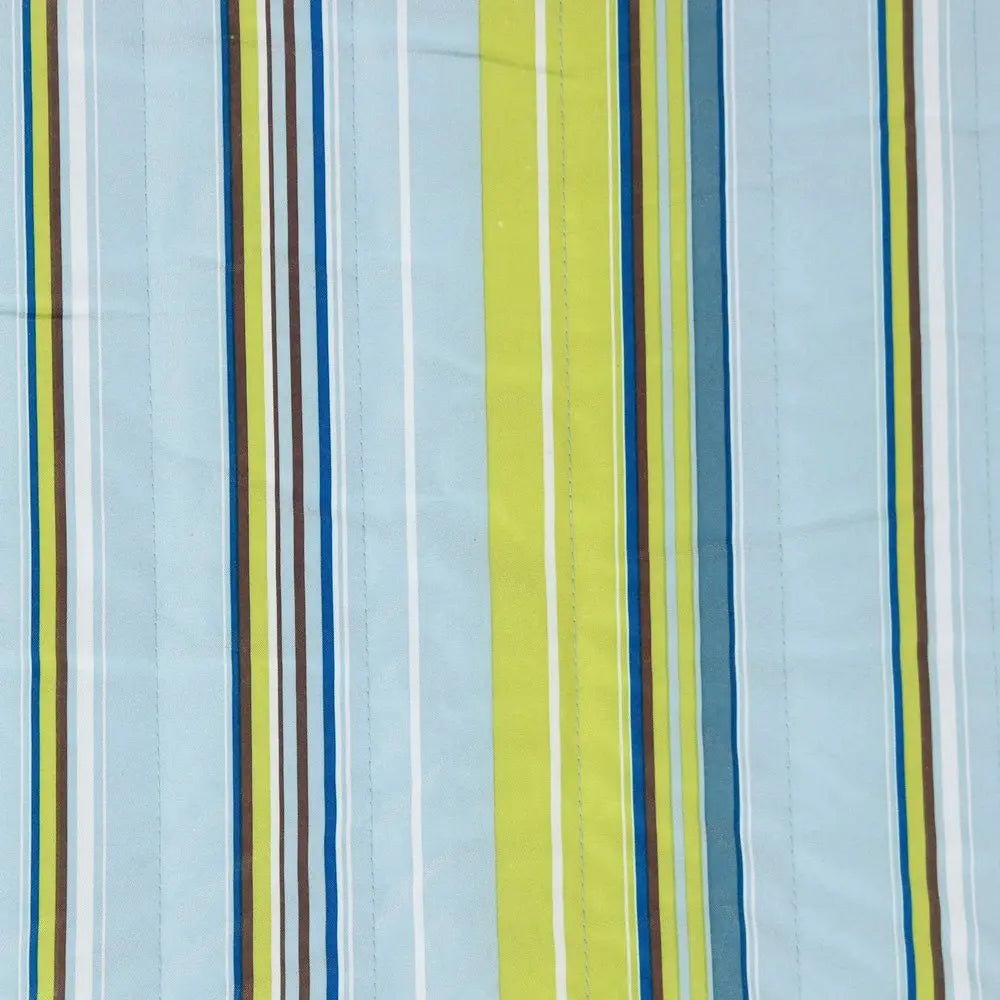 Aqua And Lime Green Striped Double Hammock HomeRoots