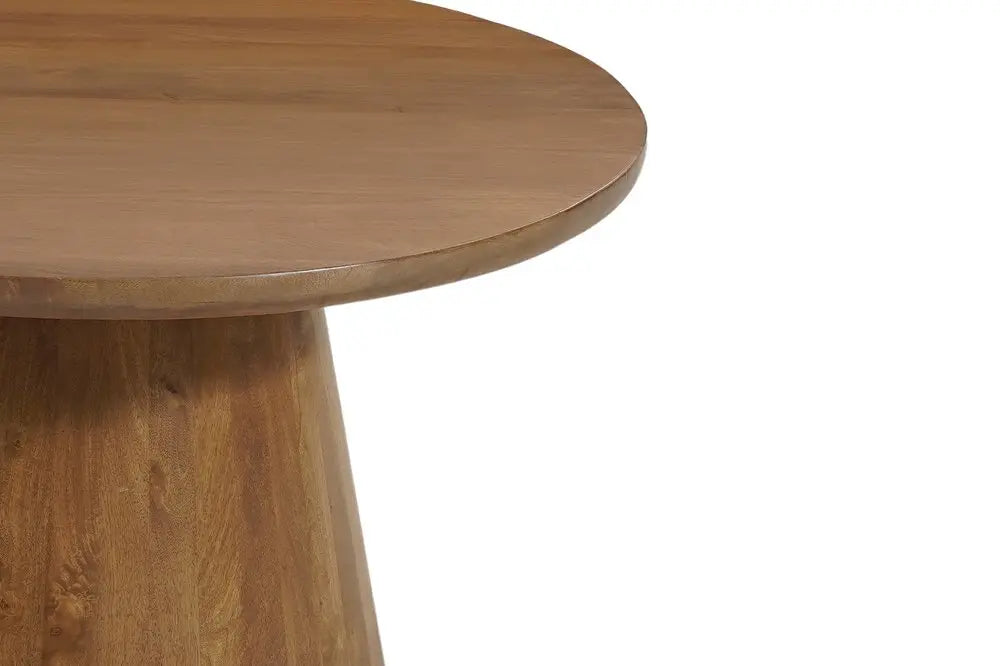 Five Piece Brown Round Solid Wood Dining Set with Four Chairs HomeRoots