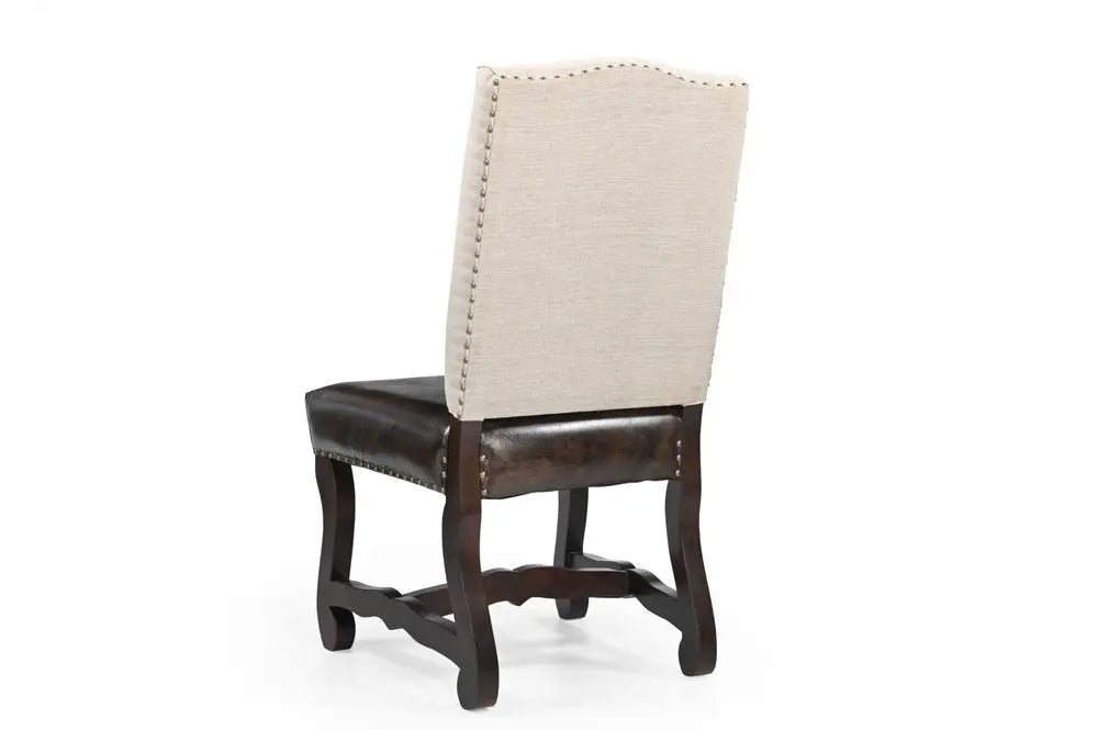 Five Piece Brown Round Solid Wood Dining Set with Four Chairs HomeRoots