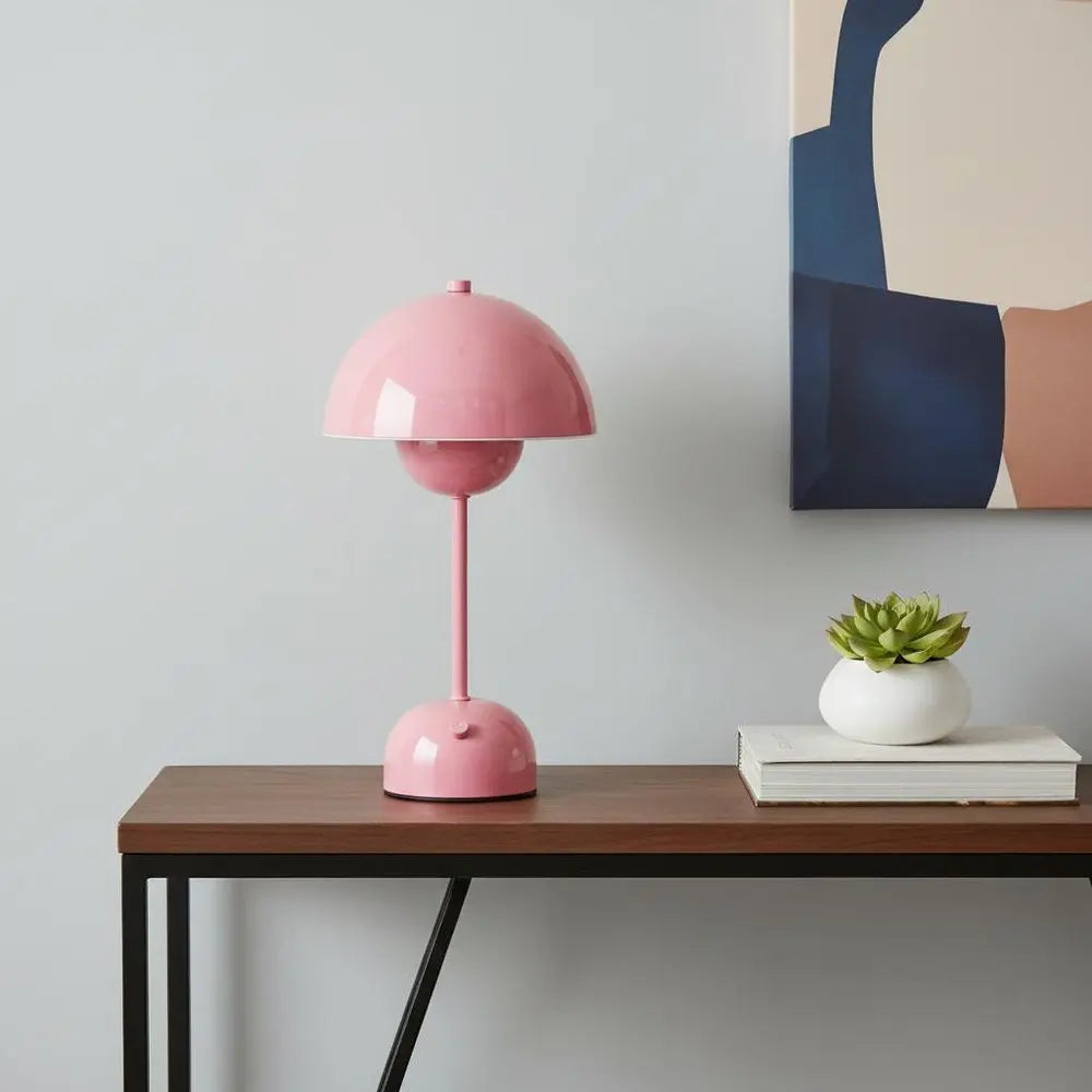 12" Light Pink Metal Table Lamp HomeRoots