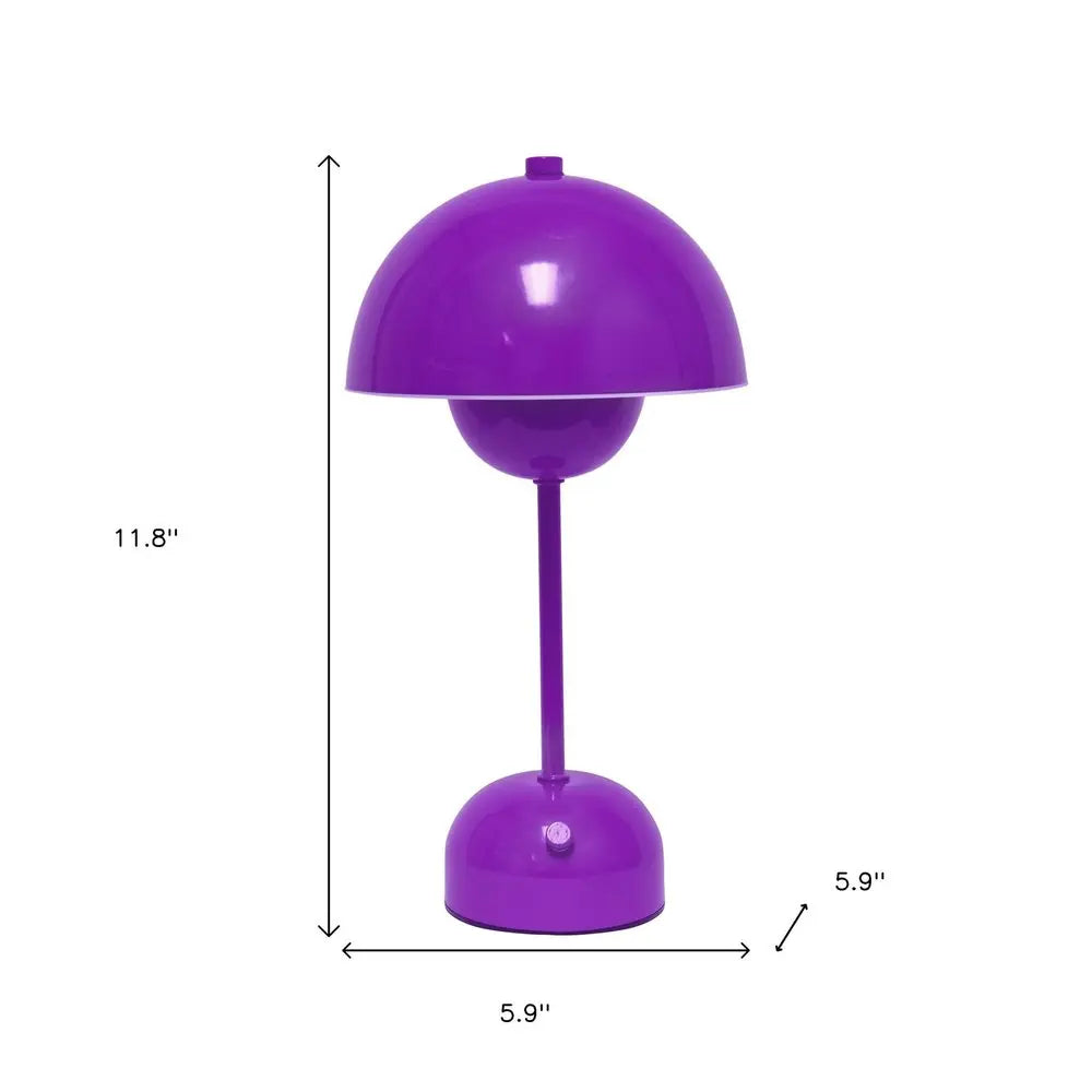 12" Purple Metal Table Lamp HomeRoots