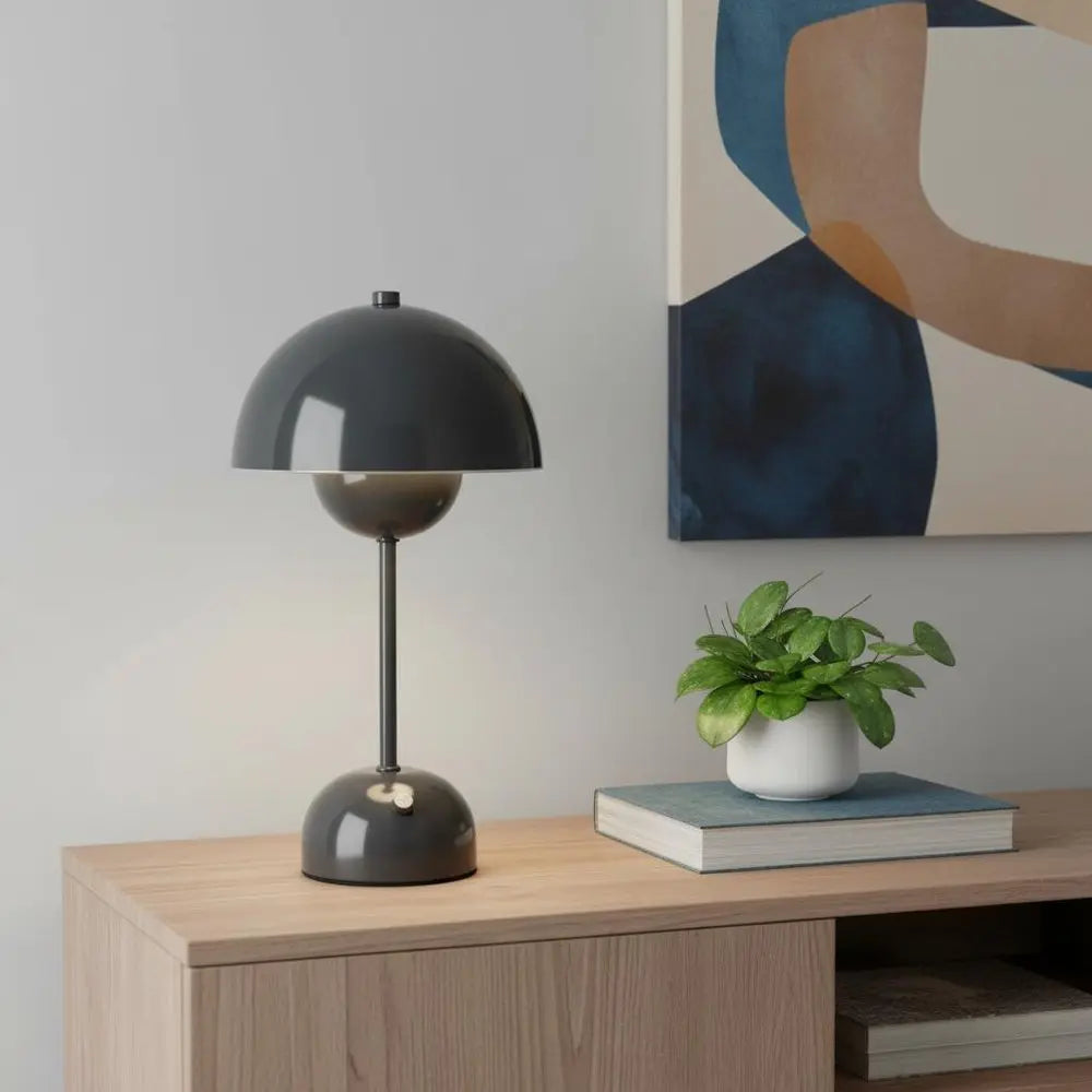 12" Black Metal Table Lamp HomeRoots