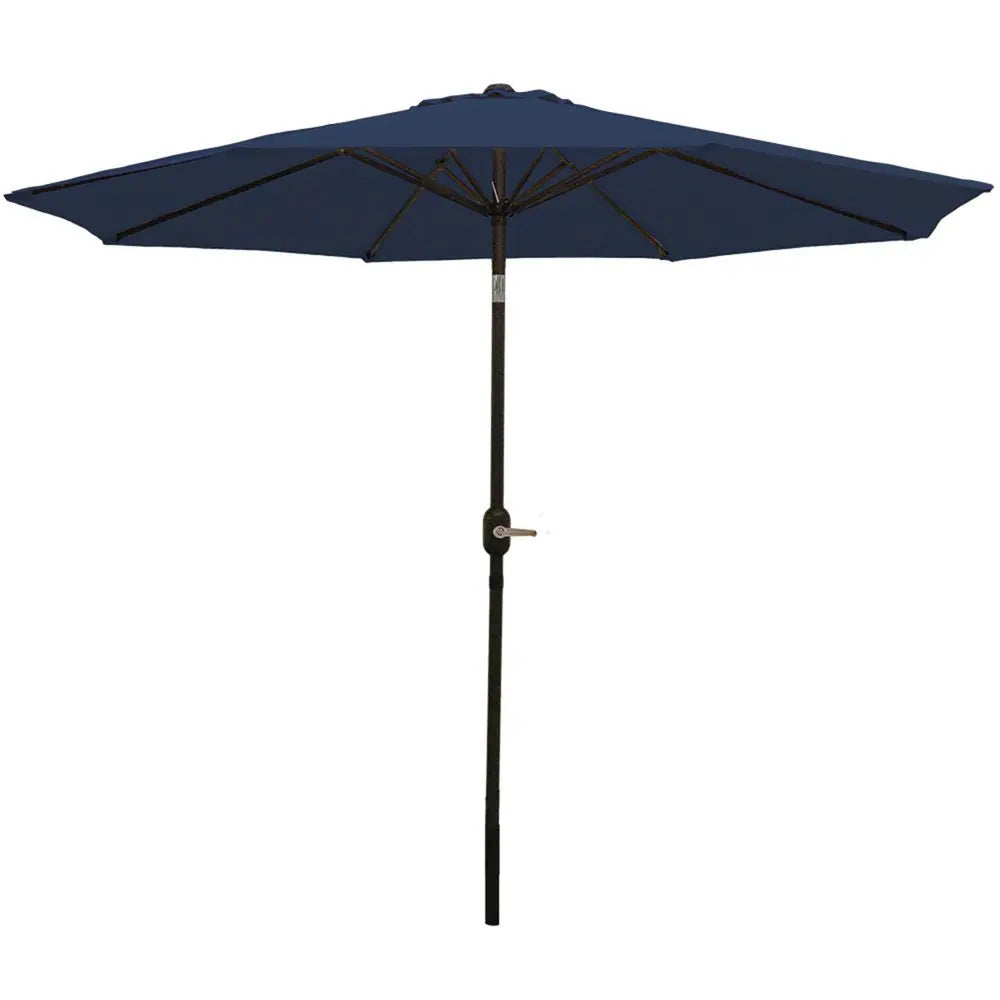 96" Dark Blue Polyester Octagonal Tilt Market Patio Umbrella HomeRoots