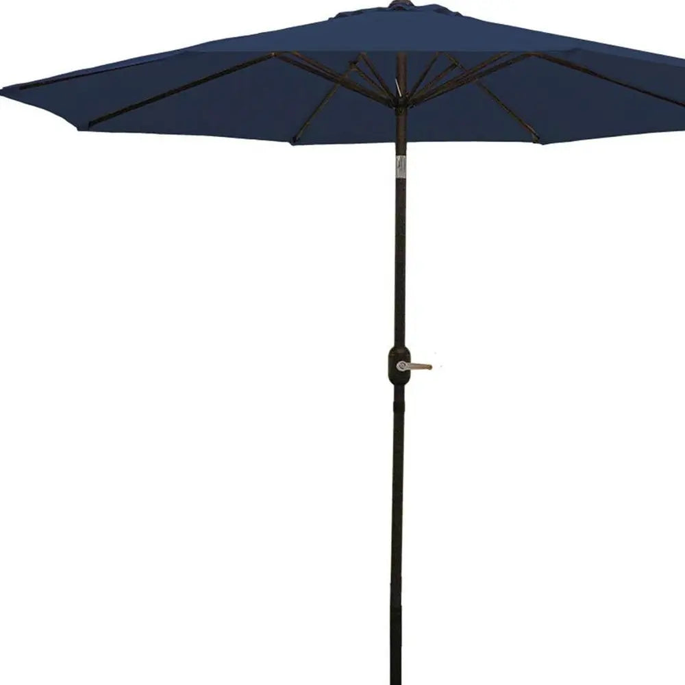 96" Dark Blue Polyester Octagonal Tilt Market Patio Umbrella HomeRoots
