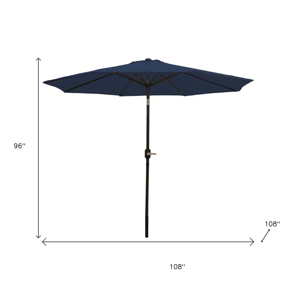 96" Dark Blue Polyester Octagonal Tilt Market Patio Umbrella HomeRoots
